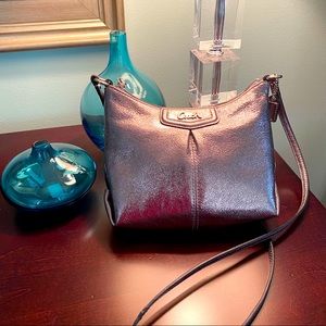 Silver Metallic Coach Crossbody
